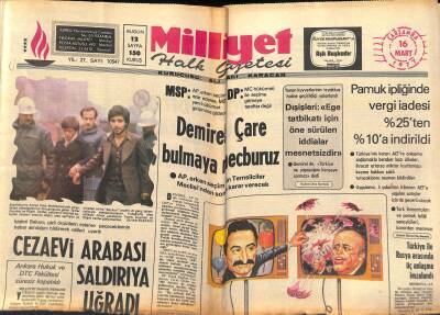 Milliyet Halk Gazetesi 16 Mart 1977 - Boğaziçi Nazım Planı Onaylandı - Kuzey Egede Petrol Arayacağız GZ118440 - 1