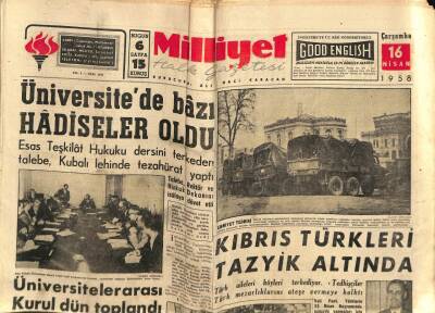 Milliyet Halk Gazetesi 16 Nisan 1958 - Manyas Gölü Ve Gönen Çayı Taştı GZ74567 - 1