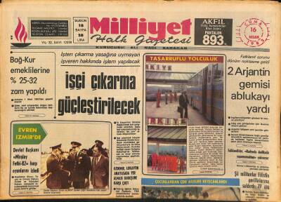 Milliyet Halk Gazetesi 16 Nisan 1982 - TRT Renkli TVye Dönüş İçin Çalışmalara Başladı - Ağrı Yol Koşusunu Salman Kazandı GZ126148 - 1