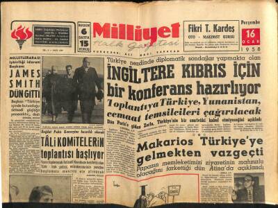 Milliyet Halk Gazetesi 16 Ocak 1958 - İngiltere Kıbrıs İçin Bir Konferans Hazırlıyor GZ74470 - 1