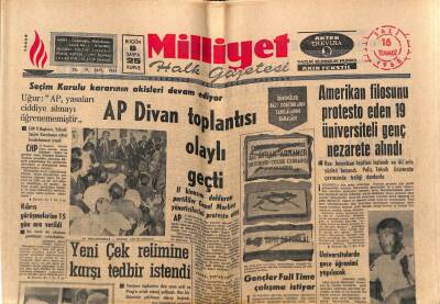 Milliyet Halk Gazetesi 16 Temmuz 1968 - AP Divan Toplantısı Olaylı Geçti GZ79595 - 1