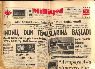 Milliyet Halk Gazetesi 17 Aralık 1963 - Bayan Kennedy Suikastı Anlattı GZ82011 - 1