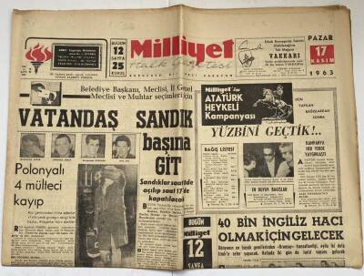 Milliyet Halk Gazetesi 17 Kasım 1963 - 40 Bin İngiliz Hacı Olmak İçin Gelecek GZ60279 - 1