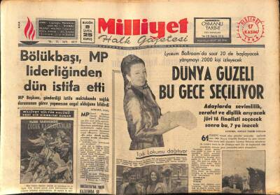 Milliyet Halk Gazetesi 17 Kasım 1966 - Ayasofyada Konsere Müsaade Verilmedi GZ88479 - 1