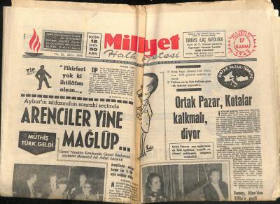 Milliyet Halk Gazetesi 17 Kasım 1969 - Grace Kellynin Son Doğum Partisine Taylor Beş Polis İle Geldi... - İnönünün Sağlık Durumu Düzeldi GZ117666 - 1
