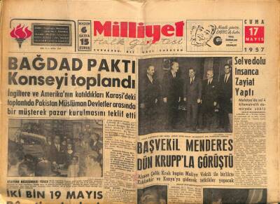 Milliyet Halk Gazetesi 17 Mayıs 1957 - Bağdad Paktı Konseyi Toplandı GZ88778 - 1