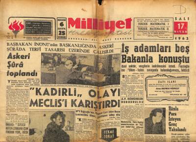 Milliyet Halk Gazetesi 17 Nisan 1962 - Moskovada Türk Elçiliği Memurlarından Bir İtalyan Hudut Dışı Edilecek GZ118083 - 1