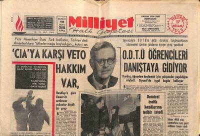 Milliyet Halk Gazetesi 17 Nisan 1969 - Cemal Tural Sekizinci Defa Kan Verdi GZ88860 - 1