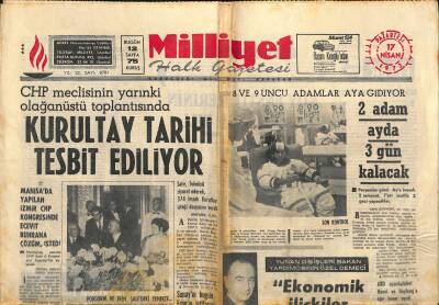 Milliyet Halk Gazetesi 17 Nisan 1972 - Kurultay Tarihi Tesbit Ediliyor GZ118116 - 1