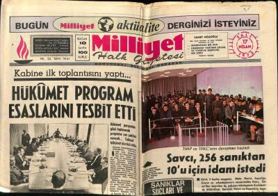 Milliyet Halk Gazetesi 17 Nisan 1973 - İstanbulda 8 Anarşist Yakalandı GZ67904 - 2