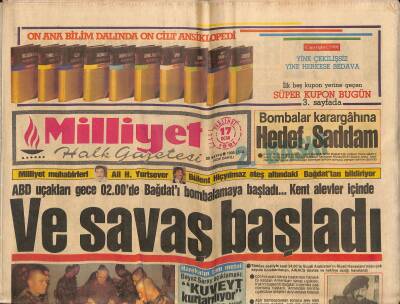 Milliyet Halk Gazetesi 17 Ocak 1991 - Kriz Masası Çankayada Kuruldu - Papandreudan Ankaraya Övgü GZ118199 - 1