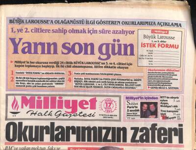 Milliyet Halk Gazetesi 17 Ocak 1993 - Tofaş Doğan SLX Reklamı - Özal , Açıkoturum Yönetti GZ119427 - 1