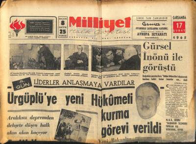 Milliyet Halk Gazetesi 17 Şubat 1965 - Sylvie Vartan , Ahbablarını Arıyor - Mithatpaşa Stadında Sular Fışkırıyor GZ121434 - 1