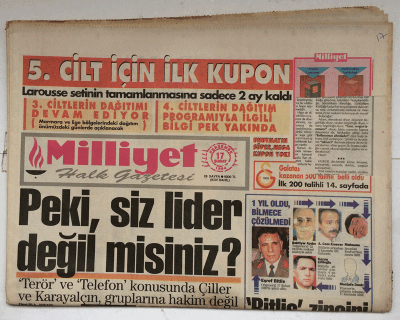 Milliyet Halk Gazetesi 17 Şubat 1994 - PKK Bastı , 10 Trilyon Gitti GZ7634 - 1