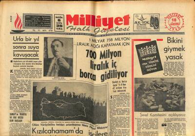 Milliyet Halk Gazetesi 18 Ağustos 1966 - Urfa Bir Yıl Sonra Suya Kavuşacak - İran Şahından Topkapı Sarayına GZ121509 - 1