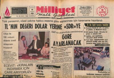 Milliyet Halk Gazetesi 18 Ağustos 1978 - Türk Parasının , Özel Çekme Hakkı Esasına Göre Saptanması İçin Kararname Hazırlandı GZ91721 - 1