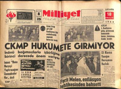 Milliyet Halk Gazetesi 18 Aralık 1963 - Bursada Lodos İki Kişiyi Öldürdü GZ82012 - 1