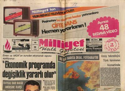 Milliyet Halk Gazetesi 18 Ekim 1982 - Uzay Teknolojisi Türk Tarımının Hizmetinde GZ74525 - 1