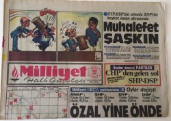 Milliyet Halk Gazetesi - 18 Ekim 1987 - Oylar Değişti Özal Yine Önde - GZ43740 - 2