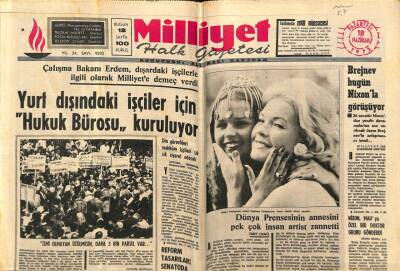 Milliyet Halk Gazetesi 18 Haziran 1973 - Dünya Prensesinin Annesini Pek Çok İnsan Artist Zannetti GZ79181 - 1