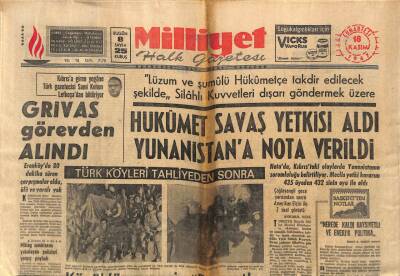 Milliyet Halk Gazetesi 18 Kasım 1967 - Grivas Görevden Alındı GZ88775 - 1