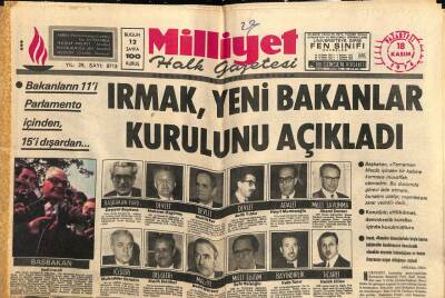 Milliyet Halk Gazetesi 18 Kasım 1974 - Yunanistanda Karamanlis Kazandı GZ79546 - 1