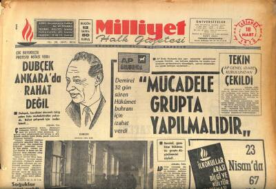 Milliyet Halk Gazetesi 18 Mart 1970 - Halide Edipin Büstü Tekrar Açıldı GZ86695 - 1