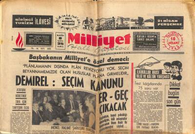 Milliyet Halk Gazetesi 18 Nisan 1966 - Johny Hallydayi Dinleyen Gençler Taşkınlık Yaptı - İnönü , Halime Şarkısını Dinledi GZ118384 - 1