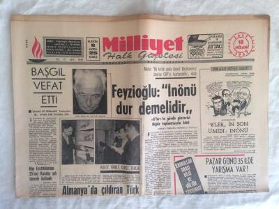 Milliyet Halk Gazetesi 18 Nisan 1967 - Ali Fuat Başgil Vefat Etti GZ73731 - 1