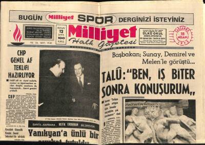 Milliyet Halk Gazetesi 18 Nisan 1973 - CHP Genel Af Teklifi Hazırlıyor GZ67905 - 1