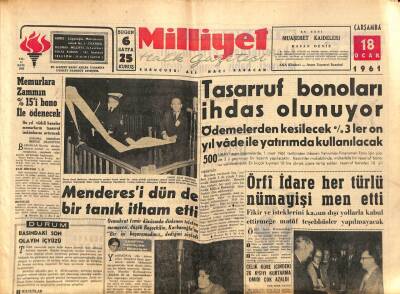Milliyet Halk Gazetesi 18 Ocak 1961 - Makariosun Rakibi Kalb Sektesinden Öldü GZ92869 - 1