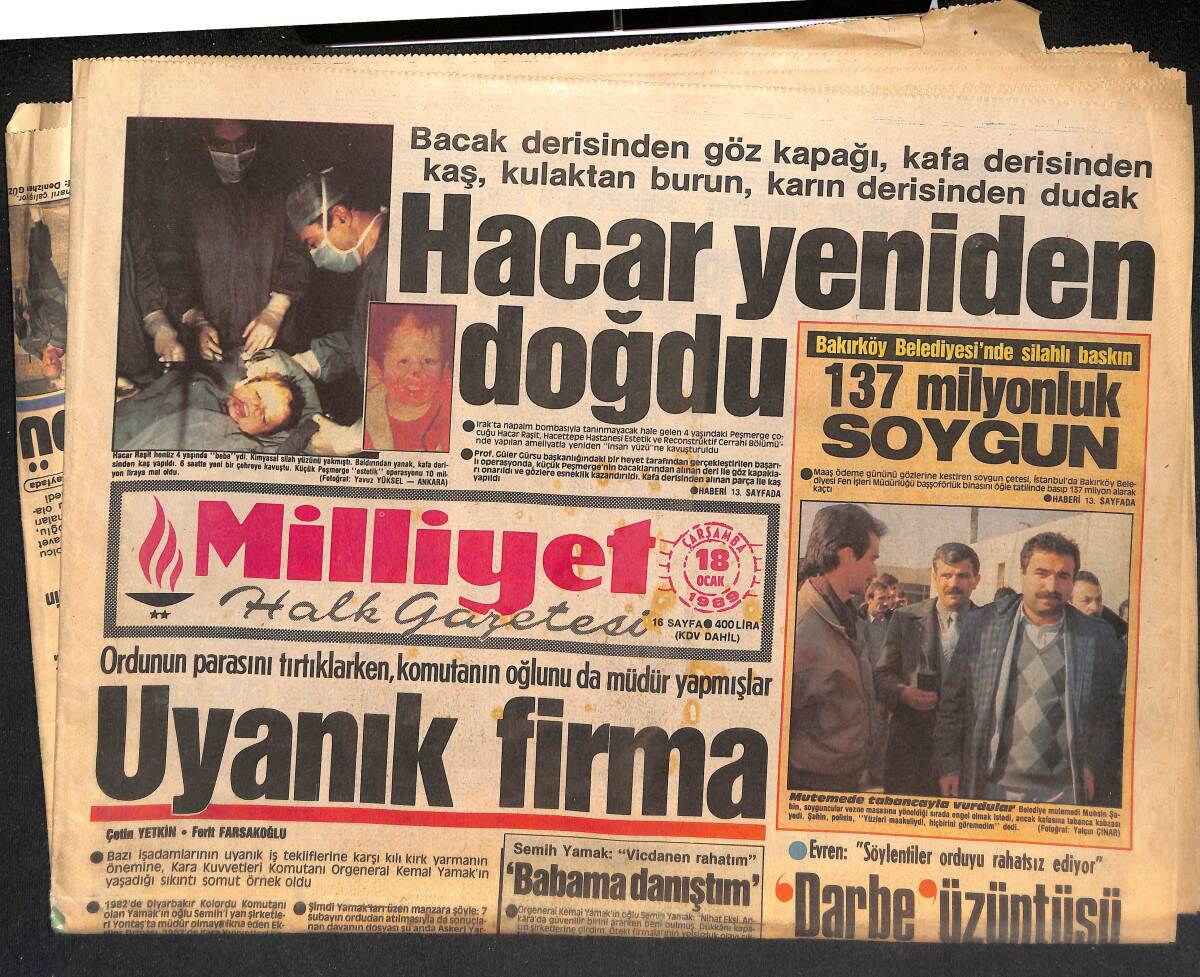 Milliyet Halk Gazetesi 18 Ocak 1989 - Galatasaray Göçebeye Döndü - Demirel'den İki İhtilal Yorumu GZ133166 - 1