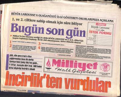Milliyet Halk Gazetesi 18 Ocak 1993 - Körfez Savaşının İkinci Yıldönümünde , Bush , Saddama Füze Yağdırdı GZ119433 - 1