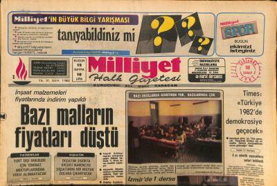 Milliyet Halk Gazetesi 18 Şubat 1981 - Yüzbaşıoğlu Kalp Krizi Geçirdi - Çorumda 300 Köyle Bağlantı Kesildi GZ127444 - 1
