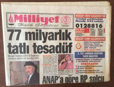 Milliyet Halk Gazetesi 18 Şubat 1994 - Anapa Göre RP Solcu GZ6777 - 2