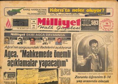 Milliyet Halk Gazetesi 18 Temmuz 1981 - Çinde Sellerden 3000 Kişi Öldü - Ağca Mahkemede Önemli Açıklamalar Yapacağım GZ127962 - 1