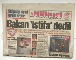 Milliyet Halk Gazetesi 19 Ağustos 1993 - Bakan istifa Dedi ! GZ5867 - 1