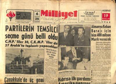 Milliyet Halk Gazetesi 19 Aralık 1960 - Çanakkalede 3 Gemi Birden Karaya Oturdu GZ81291 - 1