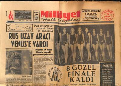 Milliyet Halk Gazetesi 19 Ekim 1967 - Rus Uzay Aracı Venüse Vardı GZ88533 - 1