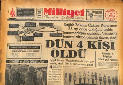 Milliyet Halk Gazetesi 19 Ekim 1970 - Sağlık Bakanı Özkan , Koleranın 2,5 Ay Önce Çıktığını , Teşhis Konamadığını Açıkladı GZ86853 - 1