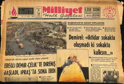 Milliyet Halk Gazetesi 19 Eylül 1976 - Ereğli Demir-Çelikte Direniş Başladı , İpraşta Sona Erdi GZ85960 - 1