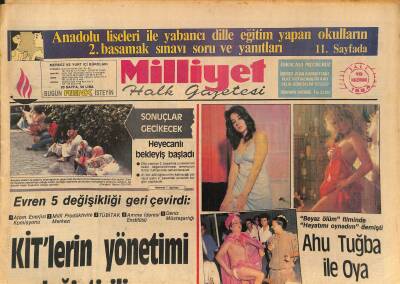 Milliyet Halk Gazetesi 19 Haziran 1984 - Ahu Tuğba İle Oya Aydoğan Gözaltına Alındı - En Pahalı İl Samsun En Ucuz İzmir GZ127161 - 1