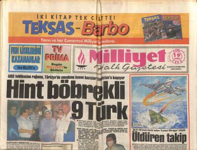 Milliyet Halk Gazetesi 19 Haziran 1992 - ABDden Ermeni Gözdağı - Hint Böbrekli 9 Türk GZ118236 - 1