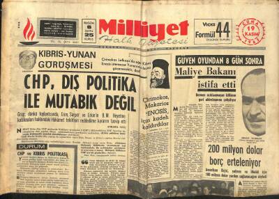 Milliyet Halk Gazetesi 19 Kasım 1965 - CHP , Dış Politika İle Mutabık Değil GZ117997 - 1