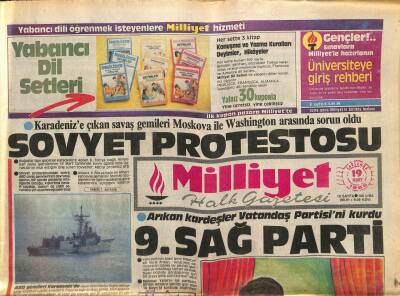 Milliyet Halk Gazetesi 19 Mart 1986 - Karadenize Çıkan Savaş Gemileri Moskova İle Washington Arasında Sorun Oldu GZ83699 - 1