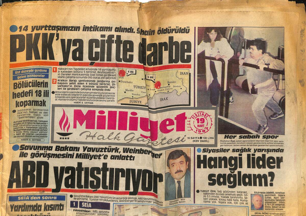 Milliyet Halk Gazetesi 19 Mart 1987 - Eskişehirspor Galatasaray'ı Dağıttı - ABD Yatıştırıyor GZ133007 - 1
