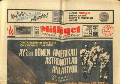 Milliyet Halk Gazetesi 19 Ocak 1969 - Aydan Dönen Amerikalı Astronotlar Anlatıyor GZ118593 - 1