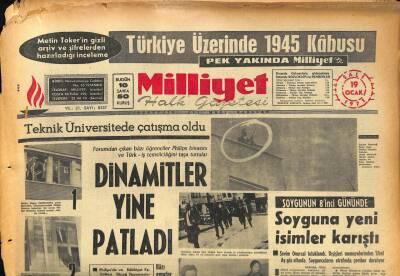 Milliyet Halk Gazetesi 19 Ocak 1971 - Forumdan Çıkan Bazı Öğrenciler Philips Binasını Ve Türk-İş Temsilciliğini Taşa Tuttular GZ85995 - 1