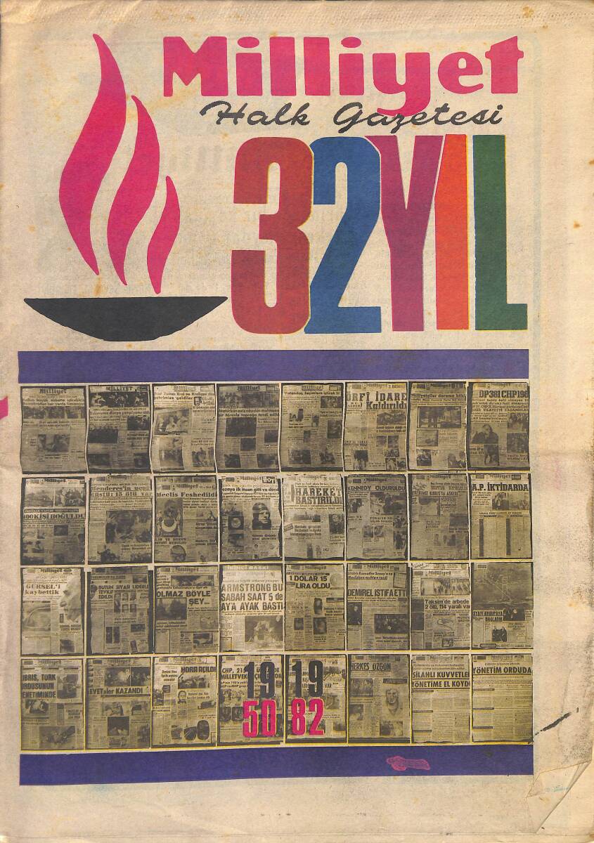 Milliyet Halk Gazetesi 1982 - 32. Yıl - Şah Süreyya İle Evlendi - Kennedy Öldürüldü GZ154074 - 1