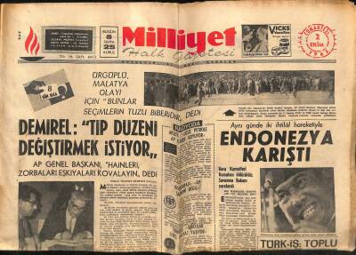 Milliyet Halk Gazetesi 2 Ekim 1965 - Türkiyeden Pakistana Silah Götüren Şilep Süveyşte Alıkondu GZ117730 - 1